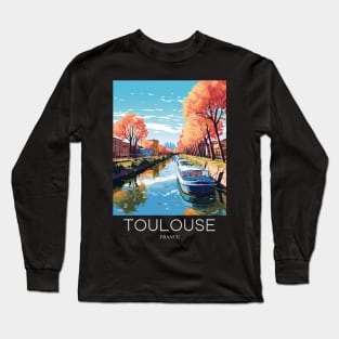 A Pop Art Travel Print of Toulouse - France Long Sleeve T-Shirt